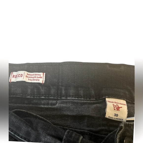 True Religion Rocco Relaxed Skinny Men's Black Jeans - Picture 5 of 7